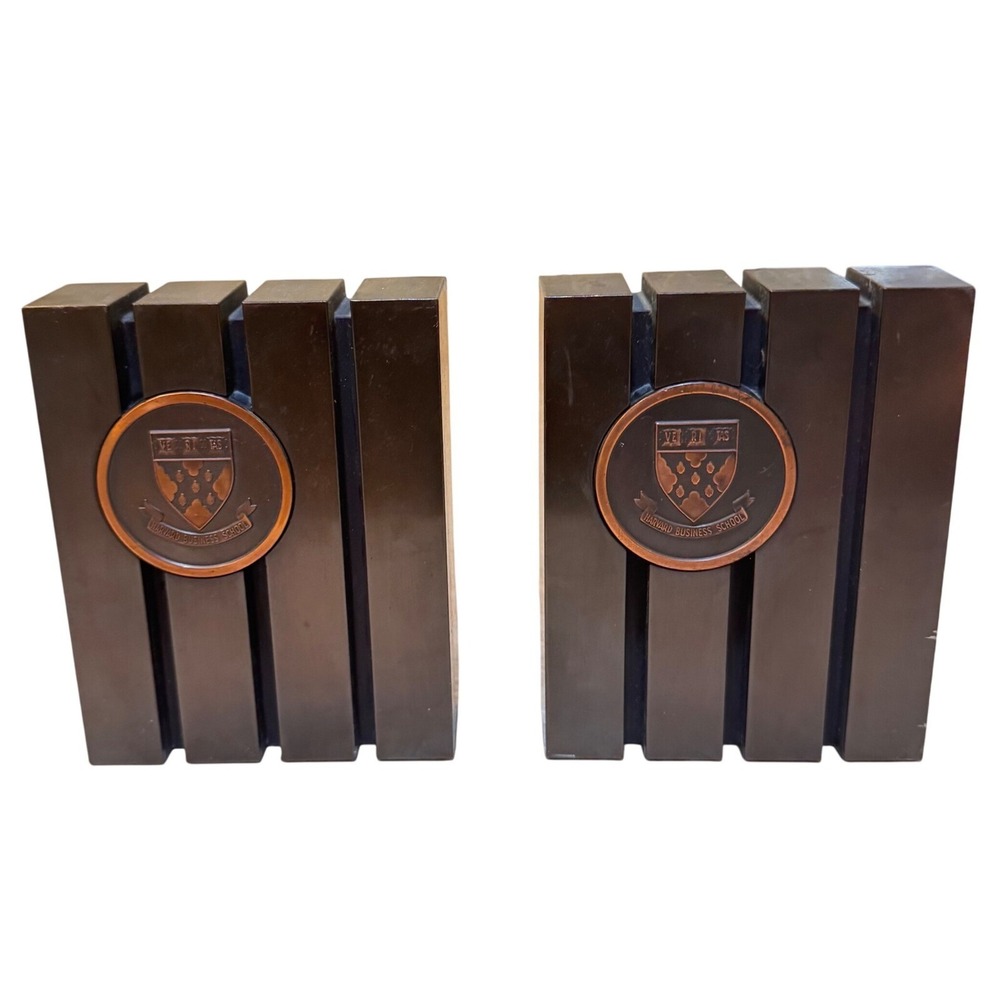 Harvard Business School Bookends Metal Decor LibraryVintage‎ MCM